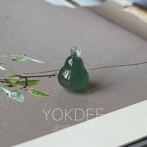 Icy A-Grade Deep Indigo Jadeite Hulu (Calabash) Pendant No. 172943