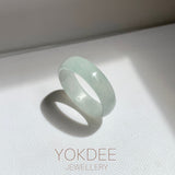 21.1mm A-Grade Natural Bluish Floral Jadeite Ring Band No.162525