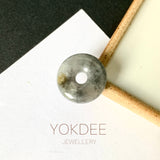 A-Grade Natural Dark Grey Jadeite Donut No.172499