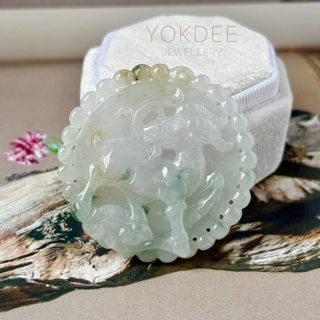 A-Grade Tri-Colour Jadeite Goat Pendant No. 170921