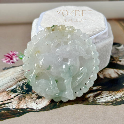 A-Grade Tri-Colour Jadeite Goat Pendant No. 170921