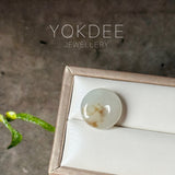 A-Grade Natural Grey Brown Jadeite Donut No.172918