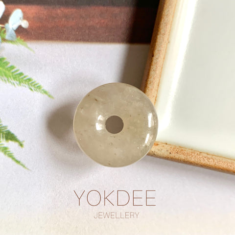 A-Grade Natural Light Brown Jadeite Donut No.172508