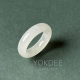 16.4mm Icy A-Grade Natural Moonlight Glow White Jadeite Ring Band No. 162647