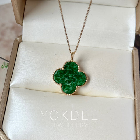 A-Grade Imperial Green Jadeite Clover Pendant No. 172720