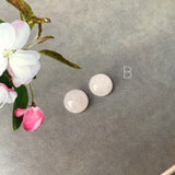A-Grade Natural Pink Jadeite Round Cabochon Pair No. 130303