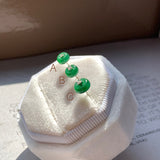 Icy A-Grade Natural Imperial Green Jadeite Donut Single Stud Earring No.180804 A/B/C
