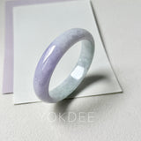 56.8mm A-Grade Natural Lavender Green Jadeite Modern Oval Bangle No.152061