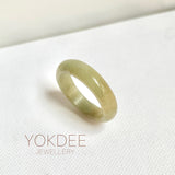 17mm A-Grade Natural  Yellowish Green Jadeite Ring Band No: 161903