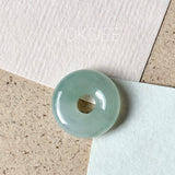 A-Grade Natural Light Bluish Green Jadeite Bagel Piece No. 172959