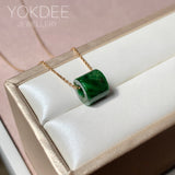 A-Grade Natural Floral Imperial Green Jadeite Barrel No.172018