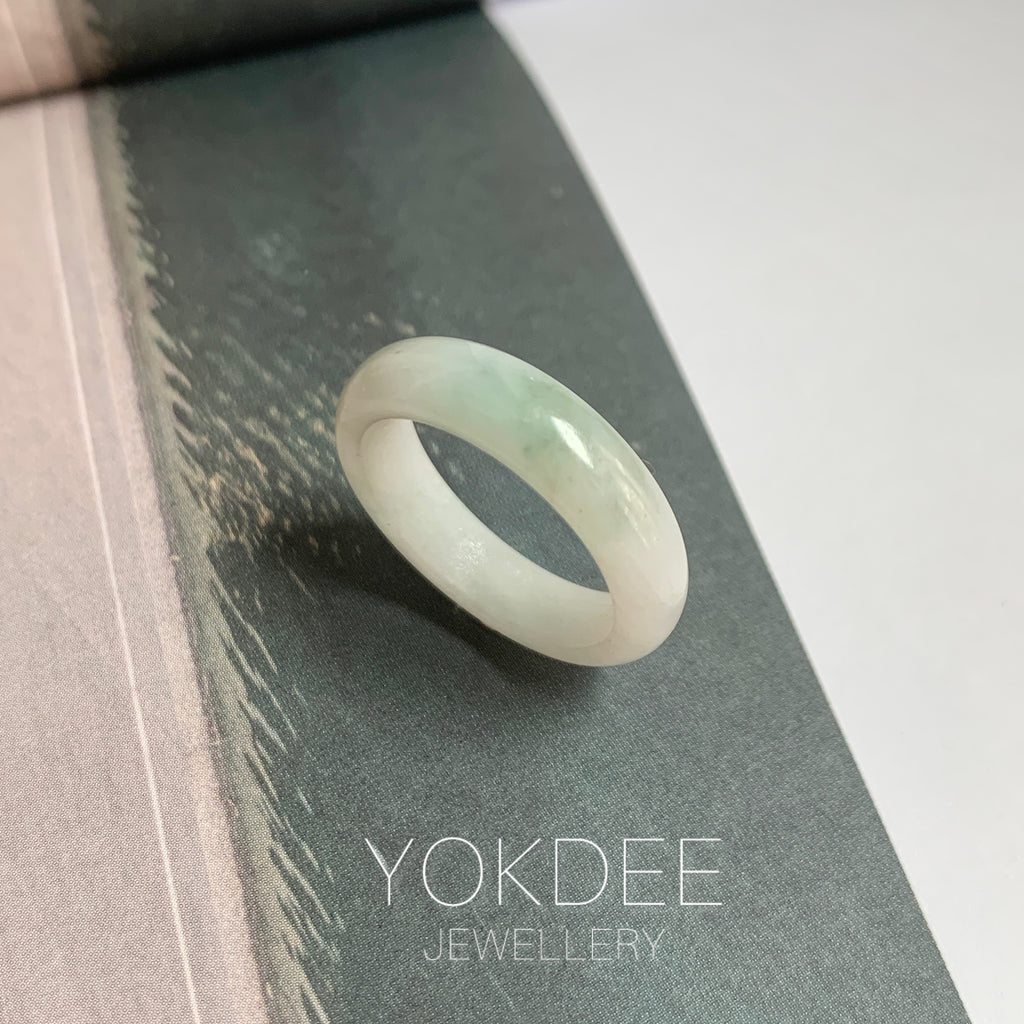 17.5mm A-Grade Natural Tri-Colour Jadeite Ring Band No: 161451