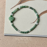 3.6mm A-Grade Natural Jadeite Ruyi Bean Beaded Bracelet No.190508