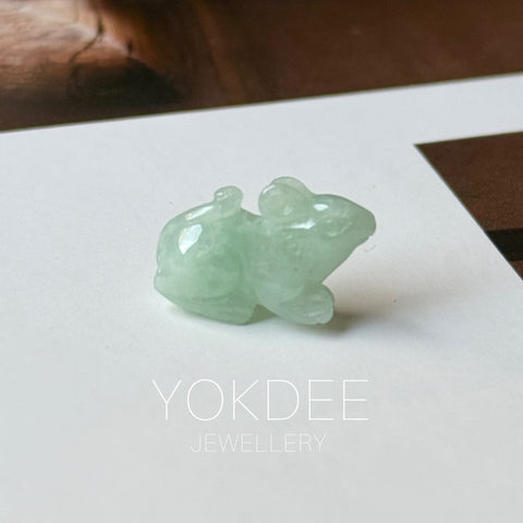 A-Grade Light Green Jadeite Rat Pendant No. 220248