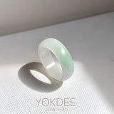 16.3mm A-Grade Natural Lavender Green Jadeite Ring Band No.162523