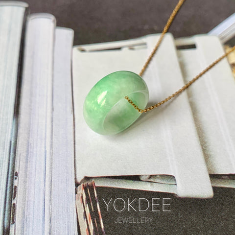 A-Grade Natural Moss On Snow Jadeite Barrel No. 161404