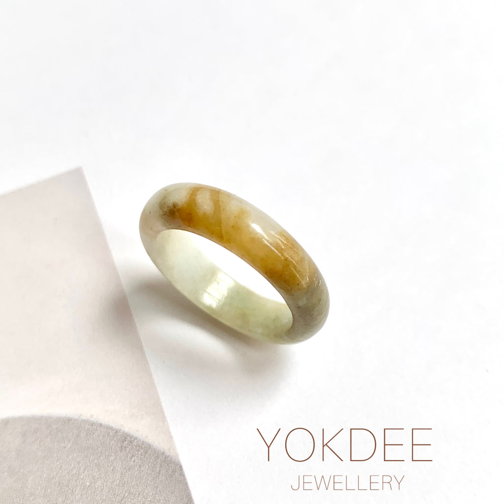 17.1mm A-Grade Natural Tri-Colour Jadeite Ring Band No: 161871