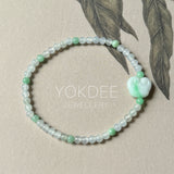 3.6mm A-Grade Natural Jadeite Ruyi Bean Beaded Bracelet No.190507