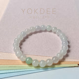 6.5mm Icy A-Grade Natural Light Lavender Jadeite Bracelet No.190472