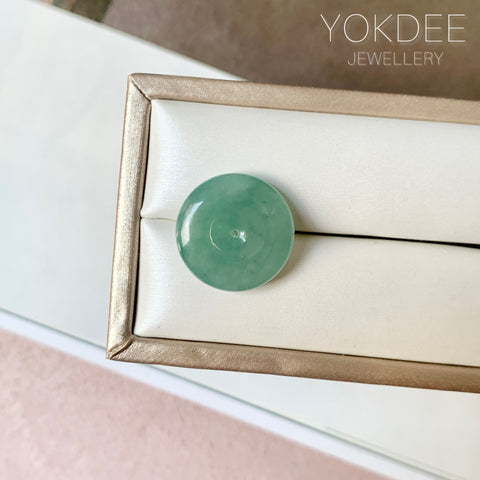 A-Grade Natural Bluish Green Jadeite Donut No. 172920