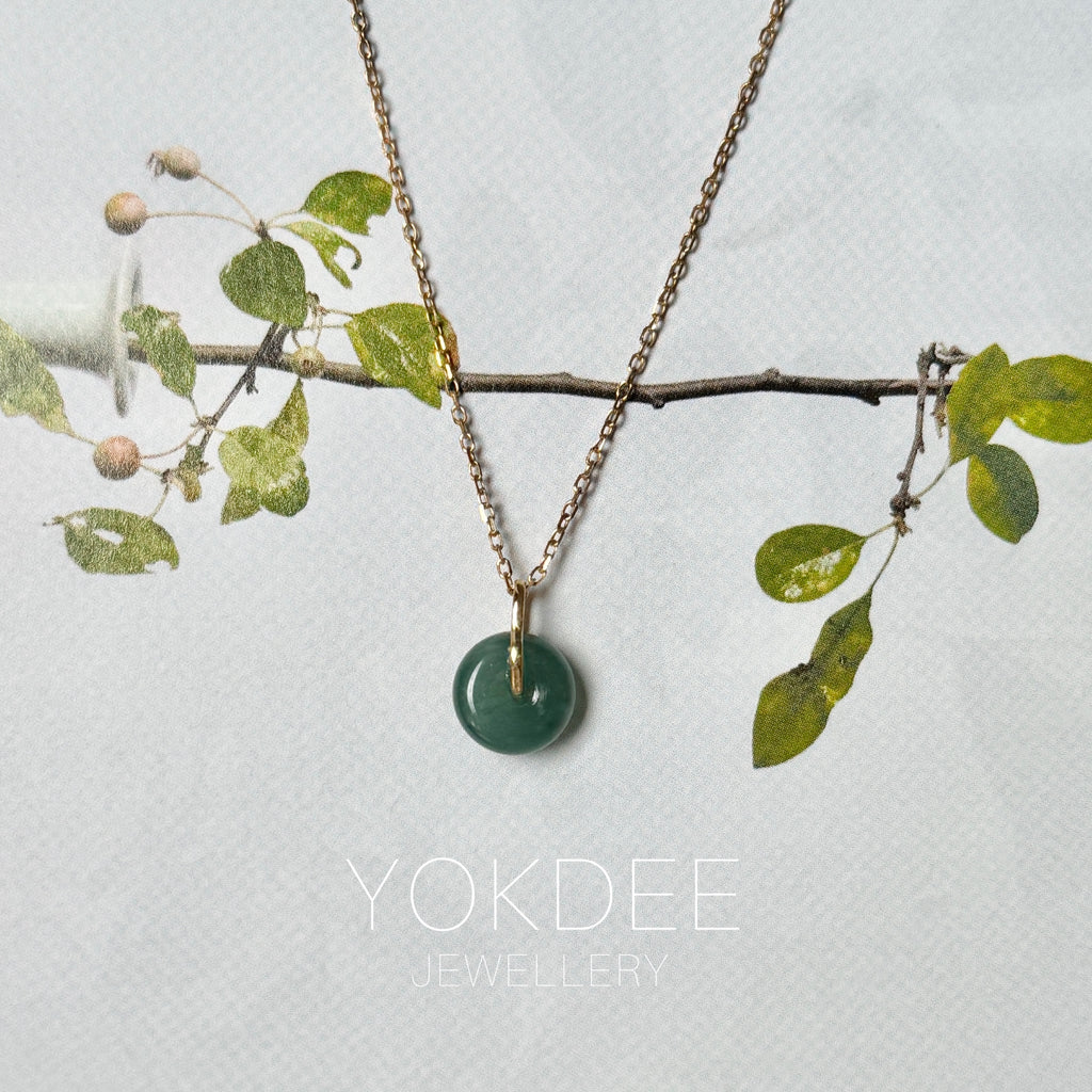 A-Grade Natural Blue Jadeite Mini Donut Pendant No.172912