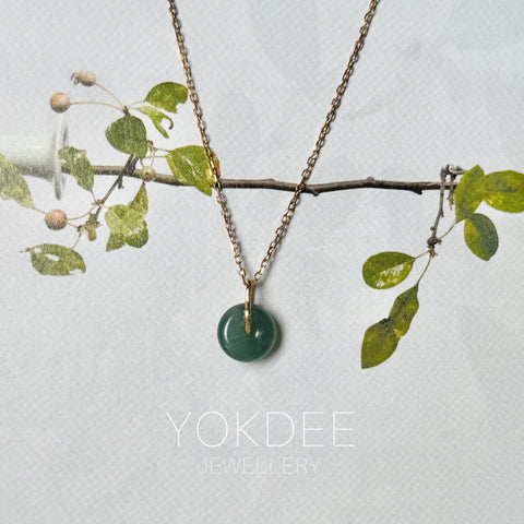 A-Grade Natural Blue Jadeite Mini Donut Pendant No.172912