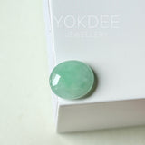 4.75 cts A-Grade Natural Moss On Snow Jadeite Oval Cabochon No.130535