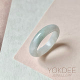19.2mm A-Grade White Green Jadeite Ring Band No. 161574