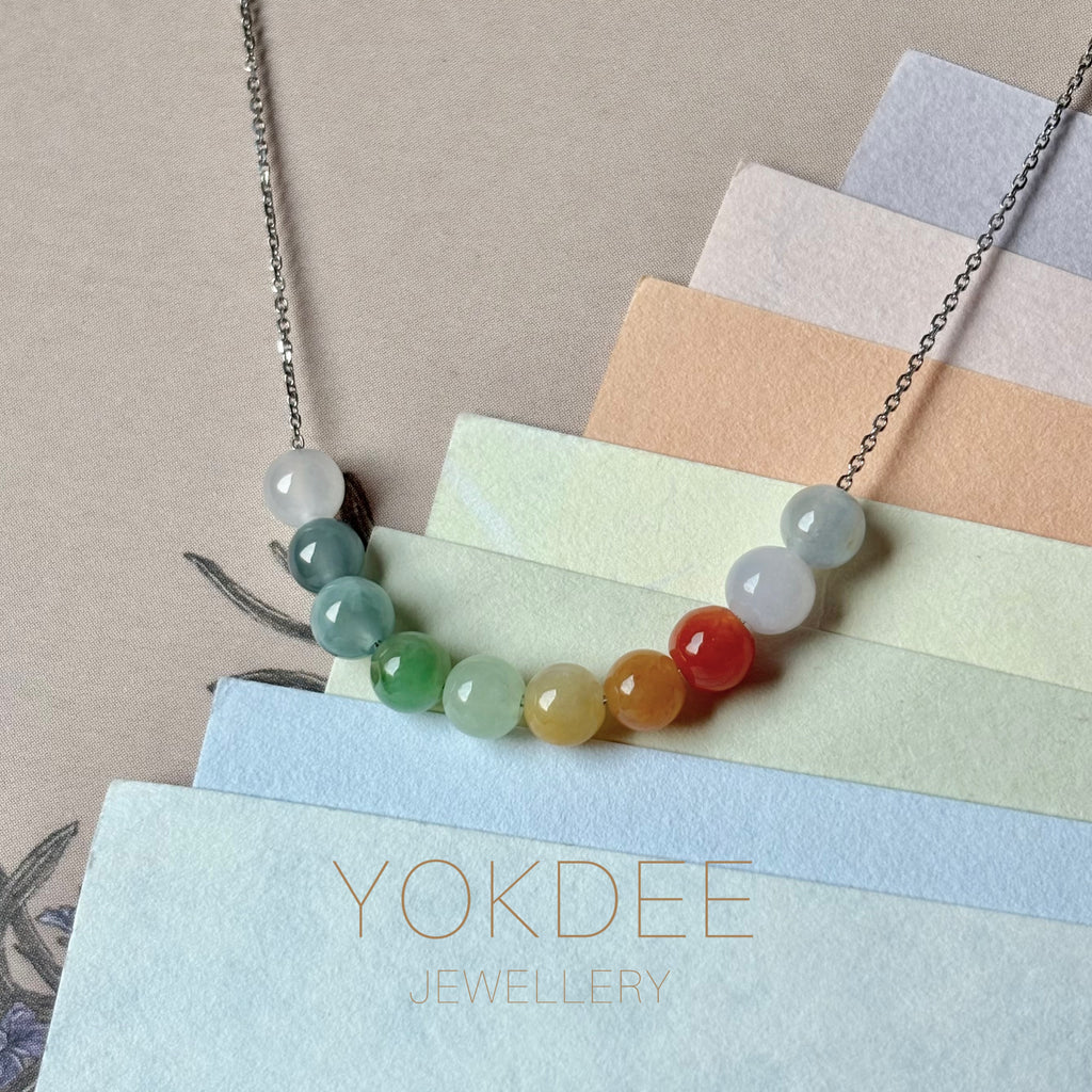 SOLD OUT: A-Grade Natural Rainbow Jadeite Mini Beads Set No.172692
