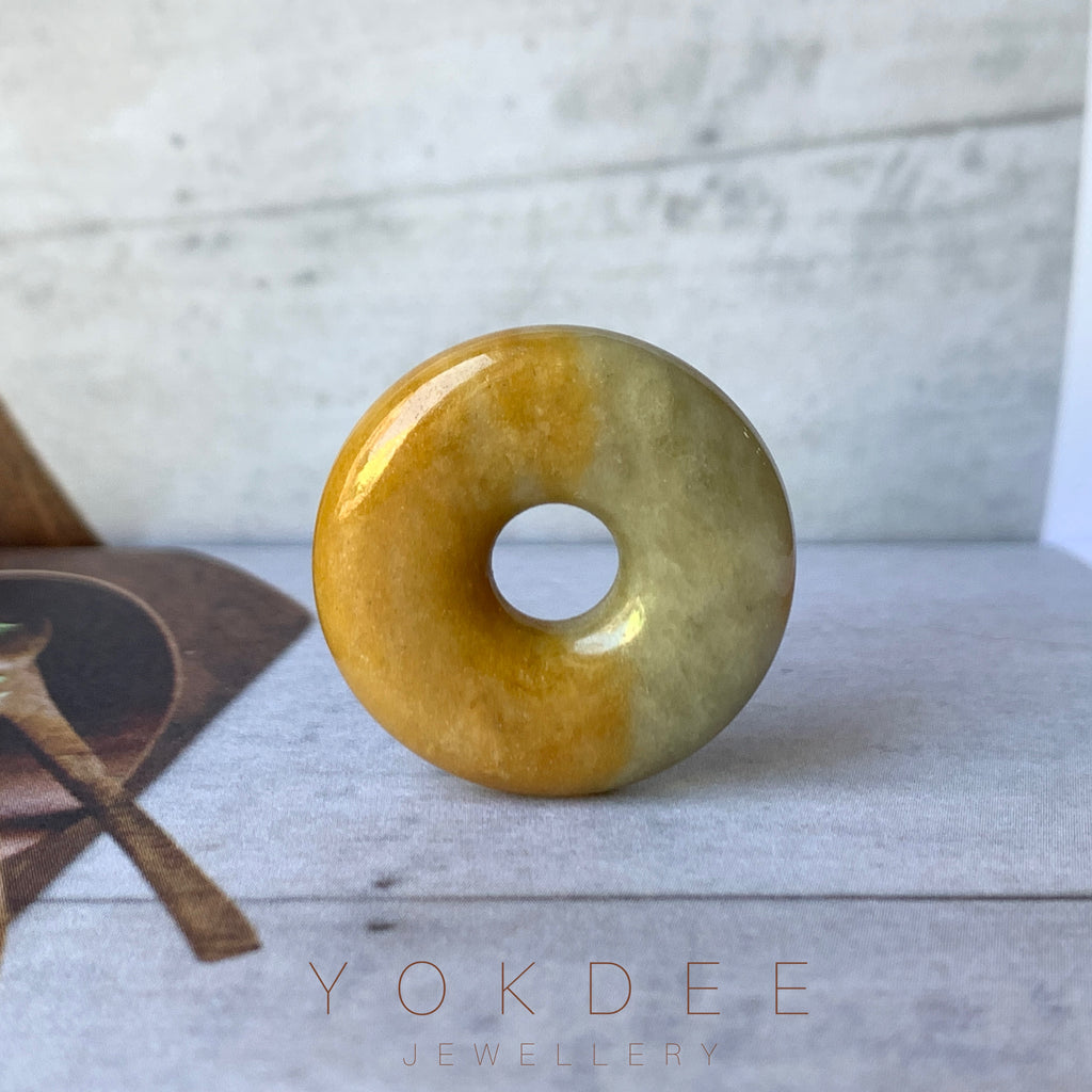A-Grade Natural Yellow Green Jadeite Donut No.172164