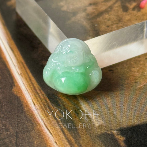 A-Grade Natural Moss On Snow Jadeite Buddha Pendant No.172914