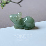 A-Grade Dark Green Jadeite Rat Pendant No. 172935