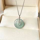 Icy A-Grade Natural Blue Jadeite Donut Pendant No.172901