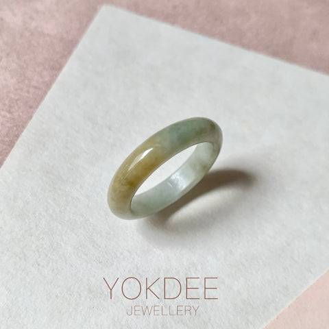 17.2mm A-Grade Tri-Colour Jadeite Ring Band No. 161850