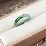 17.7mm Icy A-Grade Natural Blue Green Jadeite Slim Cut Ring Band No. 162575
