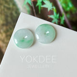 9.84cts A-Grade Natural Moss on Snow Jadeite Donut Pair No.180533