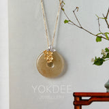 A-Grade Osmanthus Floral Jadeite Donut Pendant (Osmanthus Flower) No.172755