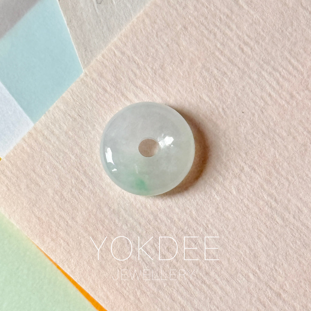 A-Grade Natural Light Lavender Apple Green Jadeite Bagel Piece No. 172950