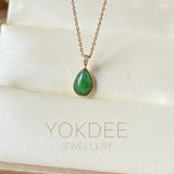 A-Grade Imperial Green Jadeite Farbella Pear Pendant No. 172834