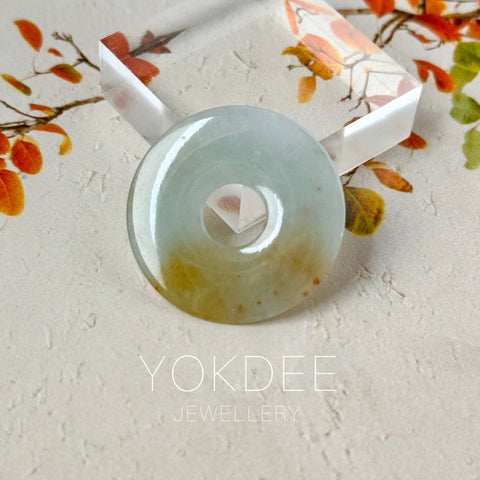 A-Grade Natural Tri-Colour Jadeite Donut No. 172752
