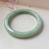 66.7mm A-Grade Light Green Jadeite Modern Round Bangle No.152151