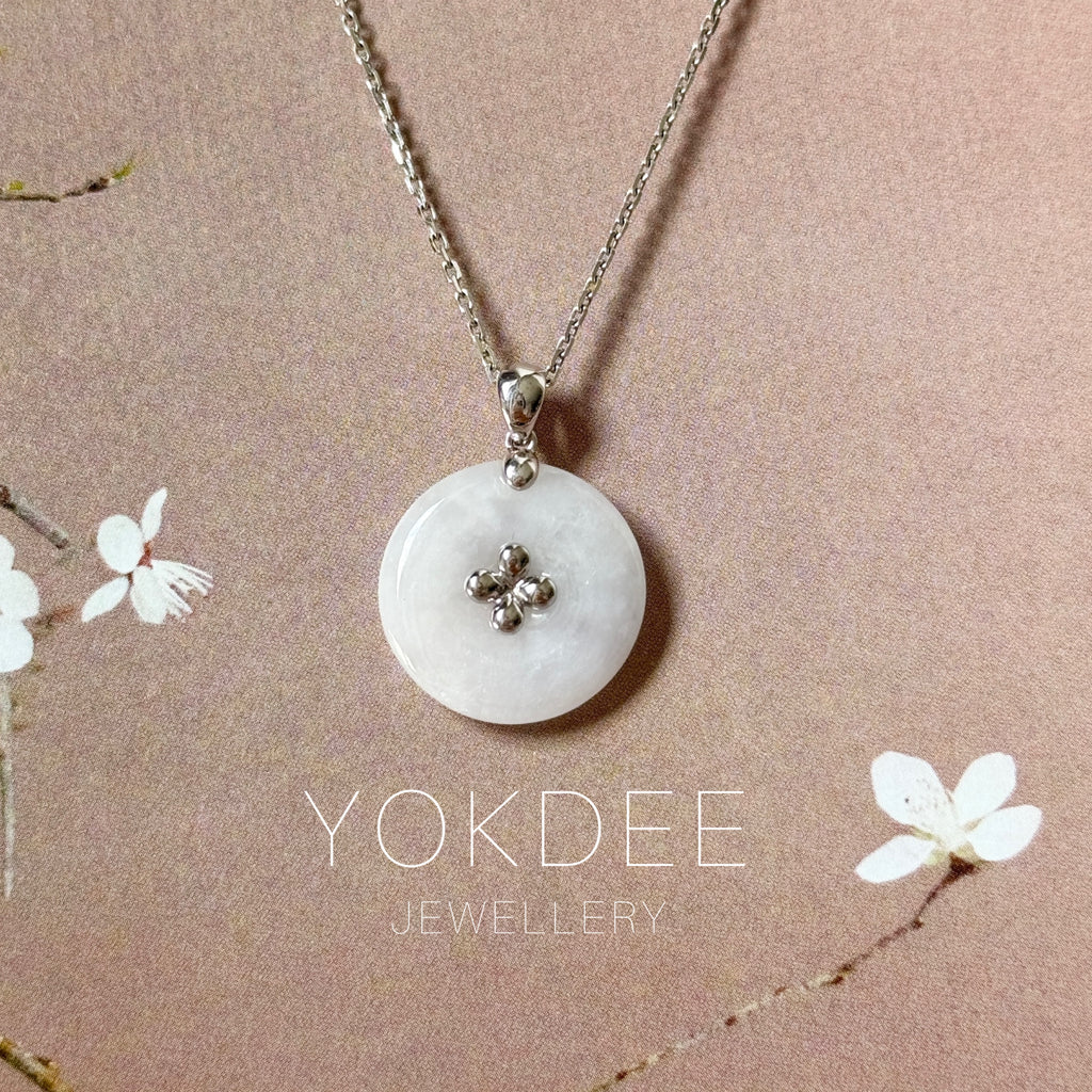 A-Grade Lilac Jadeite Donut Pendant (Lilac Flower) No.172572