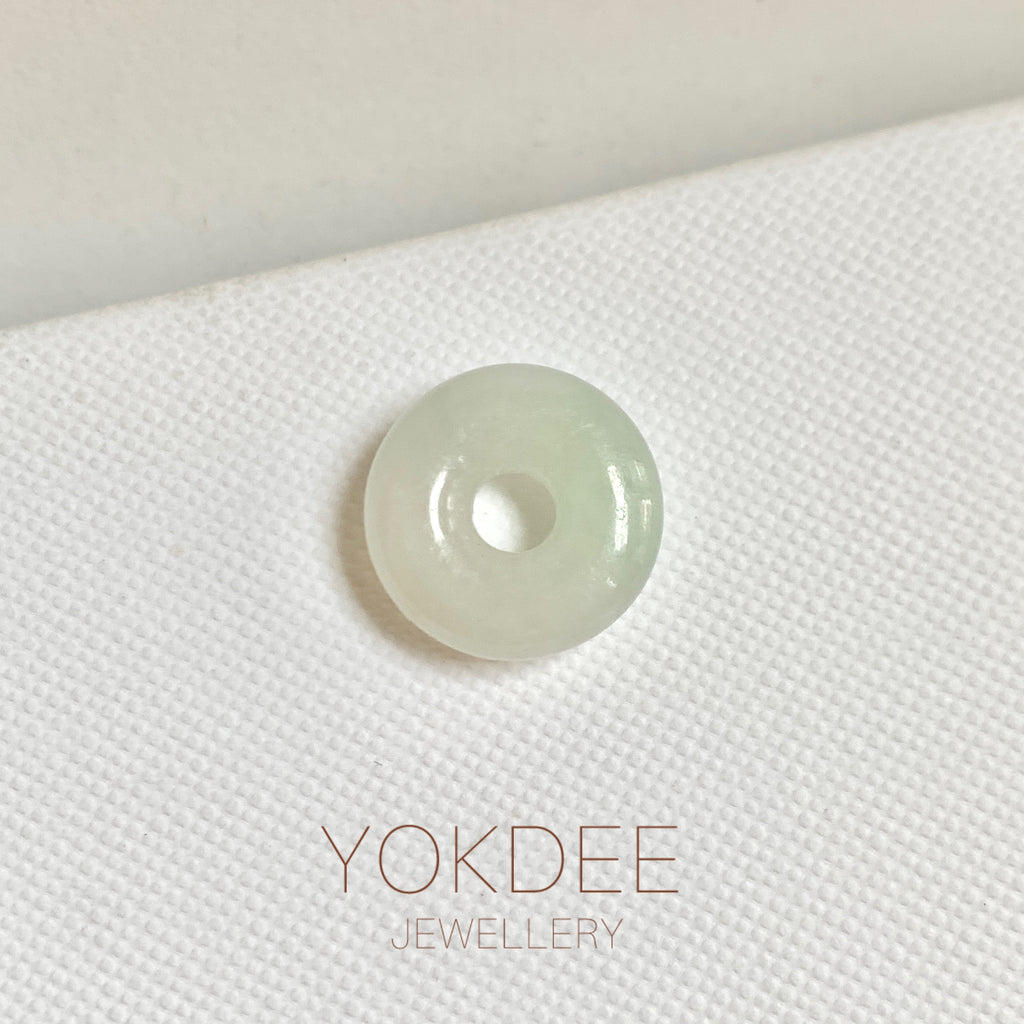 A-Grade Natural White Jadeite Bagel Piece No. 172661