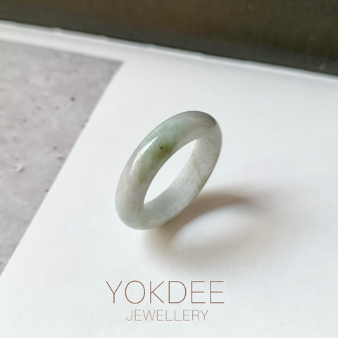 18.9mm A-Grade Natural Bluish Lavender Green Jadeite Ring Band No. 161731