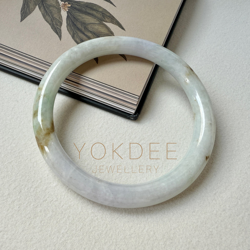 80.6mm A-Grade Natural Tri-Colour Jadeite Traditional Round Big Bangle No.152058