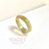 17.1mm A-Grade Natural  Yellowish Green Jadeite Ring Band No: 161902