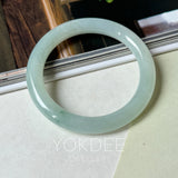 51.7mm A-Grade Natural Floral Jadeite Traditional Round Bangle No. 152182