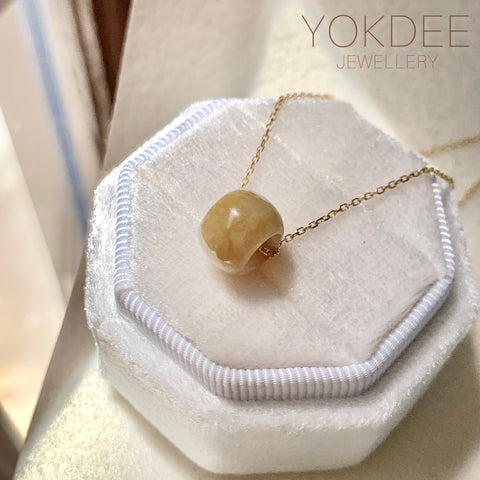 A-Grade Natural Brownish Yellow Jadeite Barrel No. 172632
