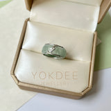SOLD OUT: 17.1mm A-Grade Natural Floral Jadeite Love Entwines Ring No. 162463