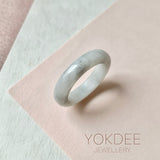 19.2mm A-Grade Light Grey Jadeite Ring Band No. 161646